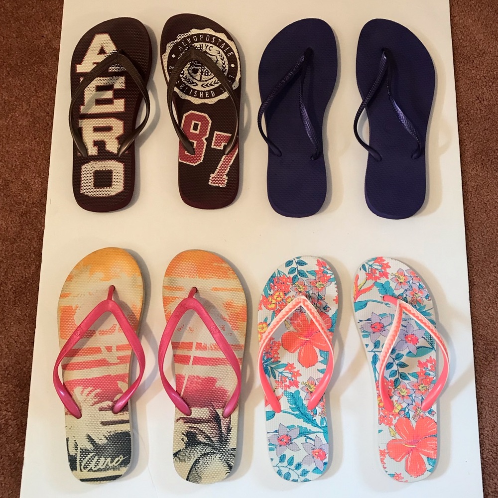 🏖GIRLS DAY FLIP FLOPS SIZE 7 (AEROPOSTALE) BUNDLE